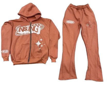 UNSUNG STAR ZIP UP SET- PEACH