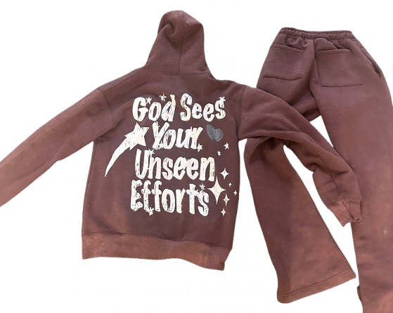 UNSUNG STAR ZIP UP SET- BROWN